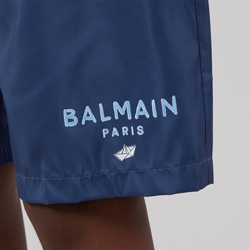 Balmain Boys Swim Shorts Blue/White