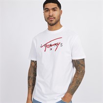 Tommy Jeans Mens Reg Signature T-Shirt White