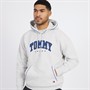 Tommy Jeans Mens Relaxed Fit Varsity Hoodie Silver Grey