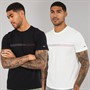 Tommy Jeans Mens Entry Graphic Two Pack T-Shirts Ecru/Black