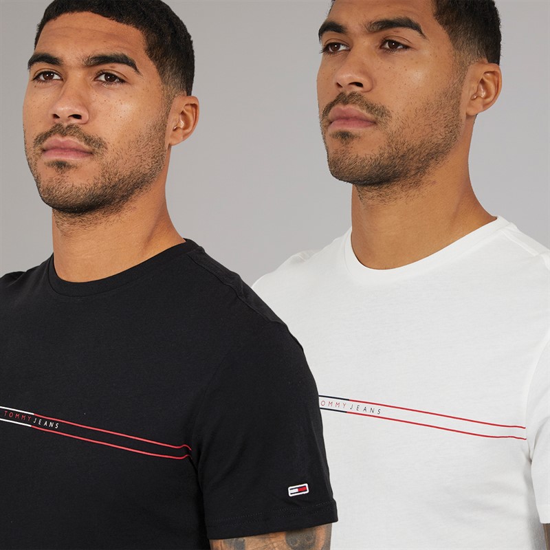Tommy Jeans Mens Entry Graphic Two Pack T-Shirts Ecru/Black