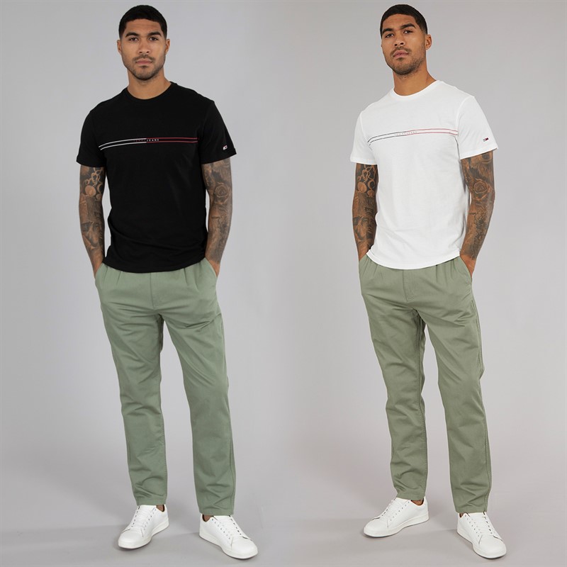 Tommy Jeans Mens Entry Graphic Two Pack T-Shirts Ecru/Black