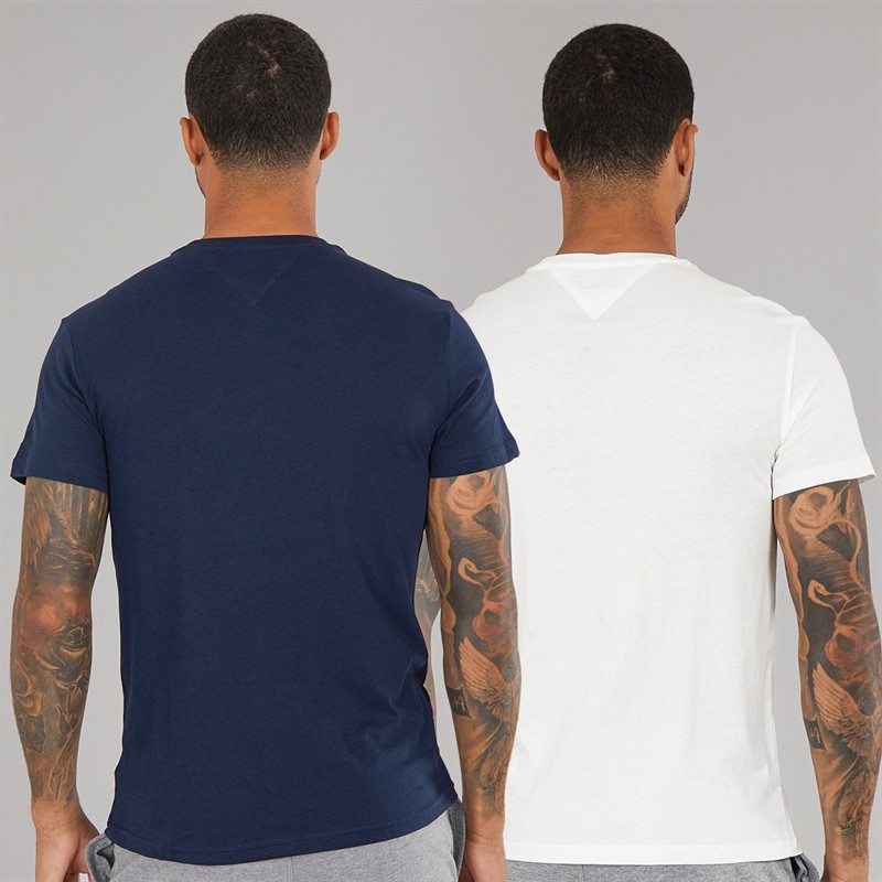 Tommy Jeans Mens Entry Graphic Two Pack T-Shirts Dark Night Navy/Ecru
