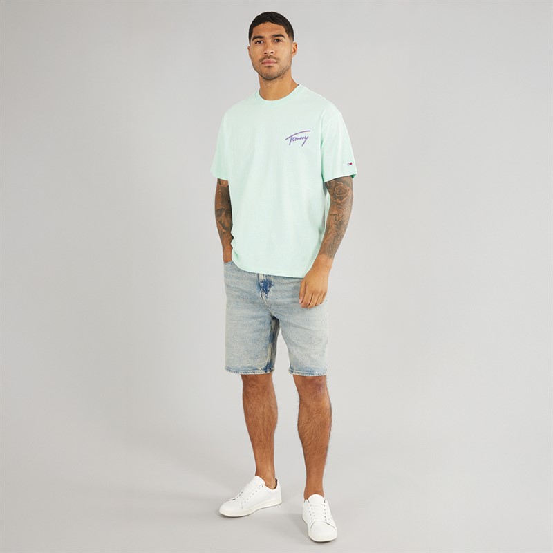 Tommy Jeans Mens TJ Faded Graphic T-Shirt Spring Mint