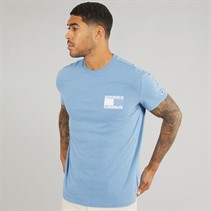 Tommy Jeans Mens Paisley Flag T-Shirt Colorado Blue