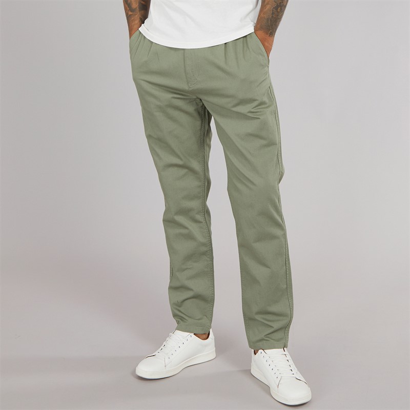 Tommy Jeans Mens Isaac Hemp Blend Chinos Aruba Green