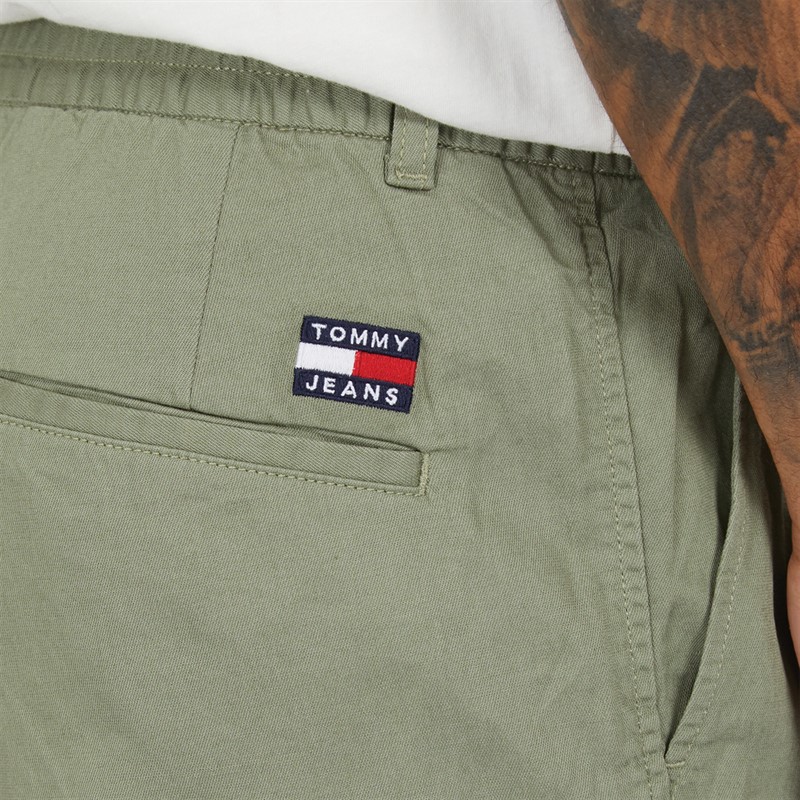 Tommy Jeans Mens Isaac Hemp Blend Chinos Aruba Green