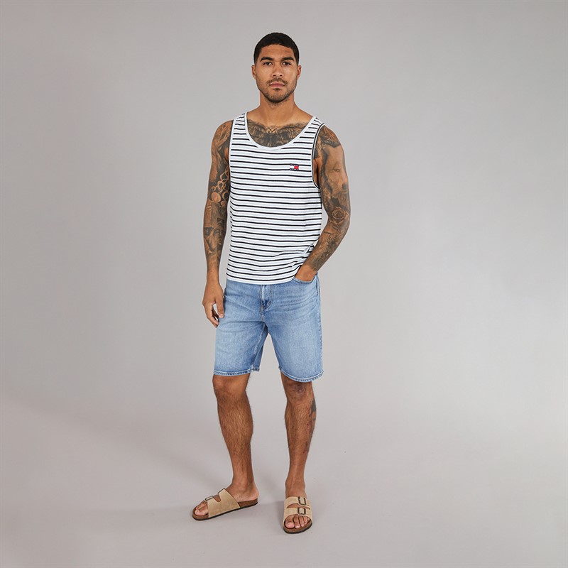 Tommy Jeans Mens TJ Badge Tank Top Dark Night Navy/Sweet Blue