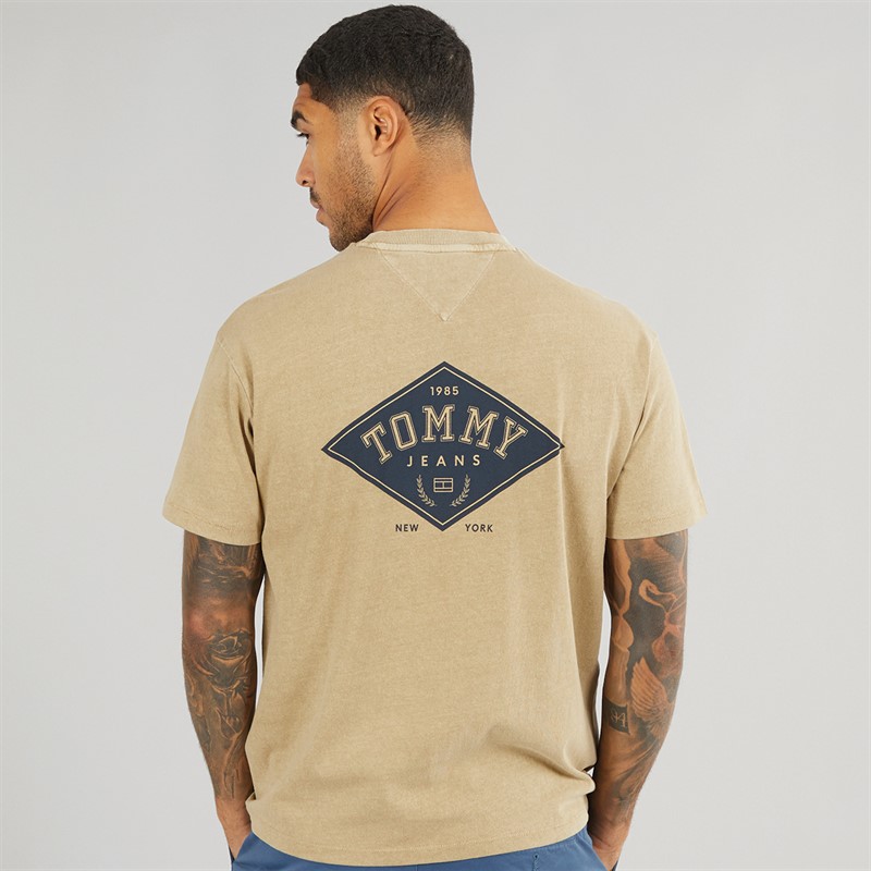 Tommy Jeans Mens TJ Varsity Graphic T-Shirt Relic Tan