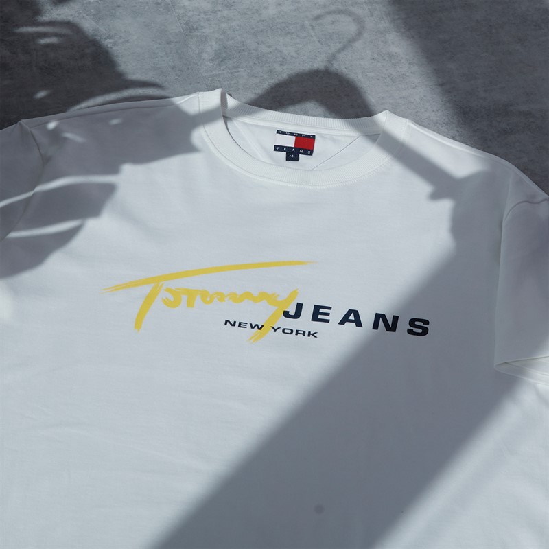 Tommy Jeans Mens TJ Regular T-Shirt Ecru