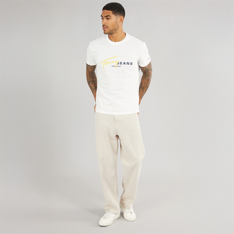Tommy Jeans Mens TJ Regular T-Shirt Ecru