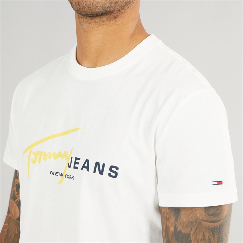 Tommy Jeans Mens TJ Regular T-Shirt Ecru