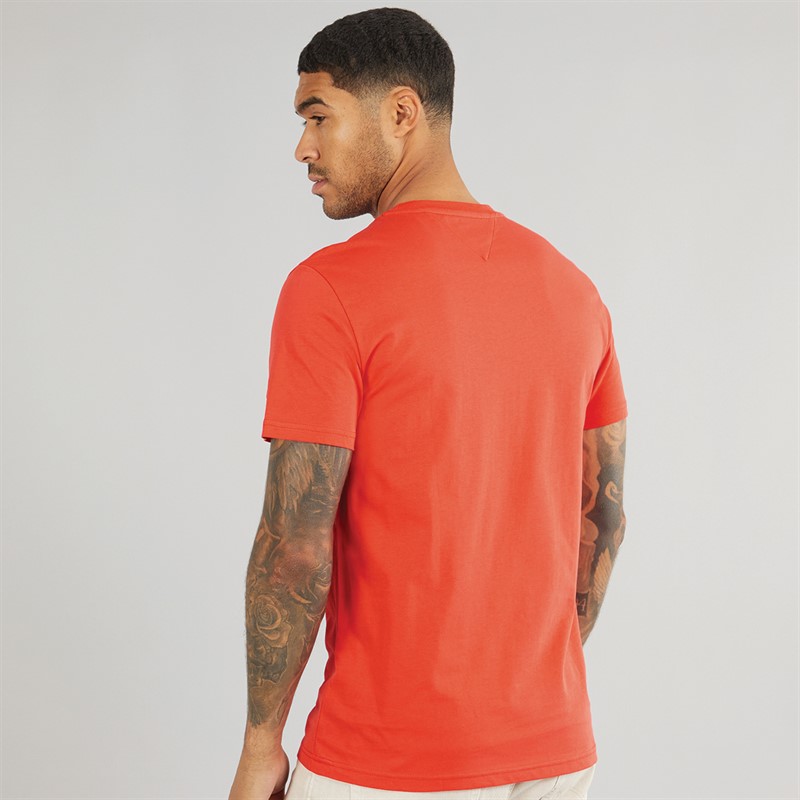 Tommy Jeans Mens Slim Bubble Print T-Shirt Bright Vermillion