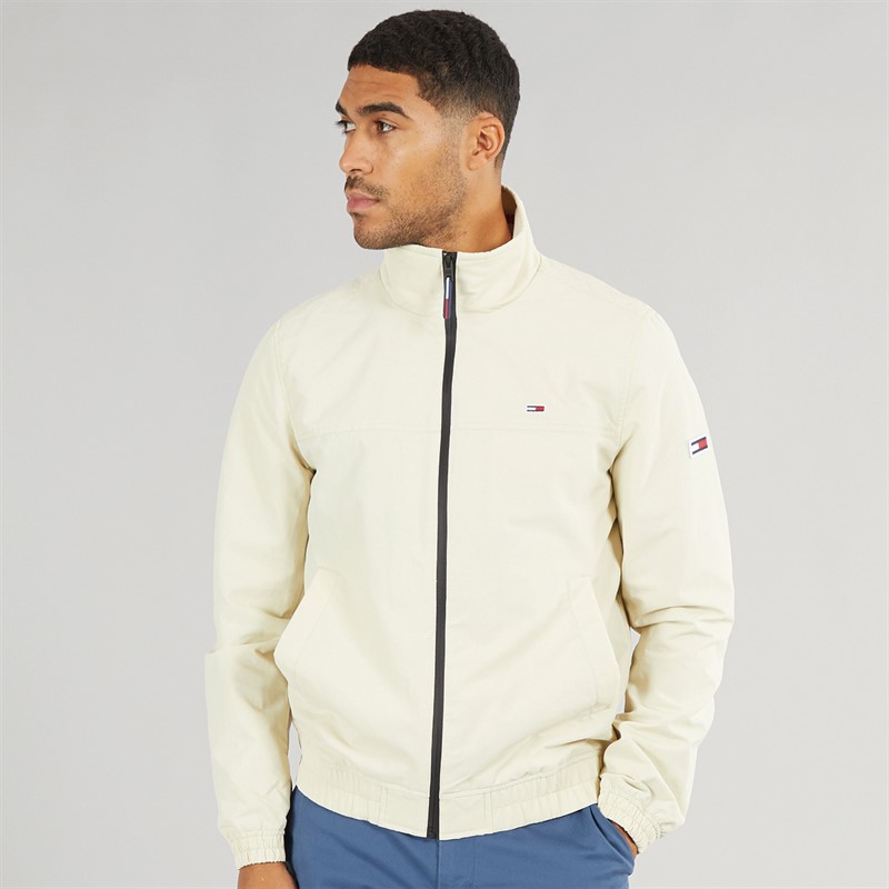 Tommy Jeans Mens Essential Casual Bomber Jacket Newsprint