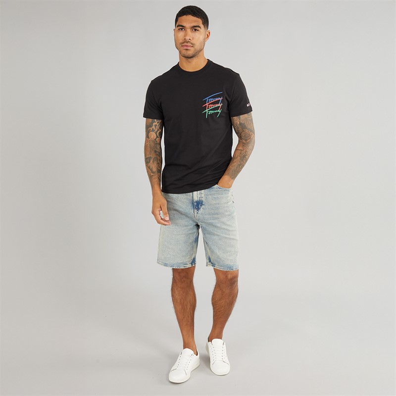 Tommy Jeans Mens Twisted Sign T-Shirt Black