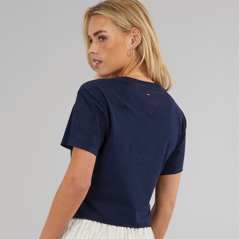 Tommy Jeans Womens Varsity T-Shirt Dark Night Navy