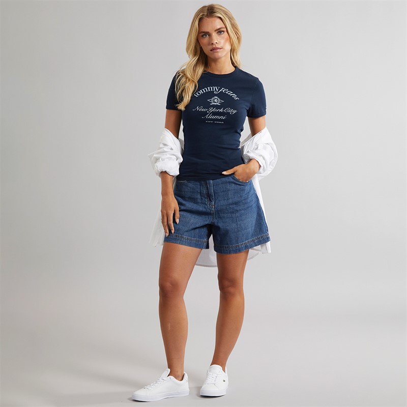 Tommy Jeans Womens Slim T-Shirt Dark Night Navy