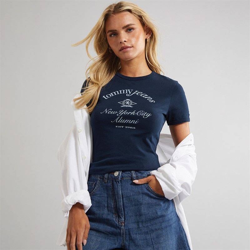 Tommy Jeans Womens Slim T-Shirt Dark Night Navy