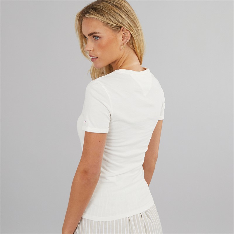 Tommy Jeans Womens Slim T-Shirt Ancient White