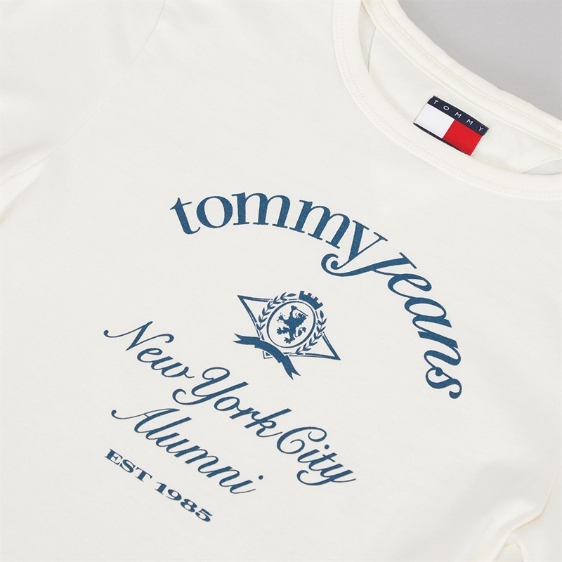 Tommy Jeans Womens Slim T-Shirt Ancient White