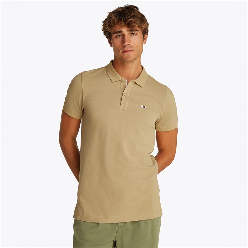 Tommy Jeans Heren Slim Polo met Knoopsluiting Relic Tan