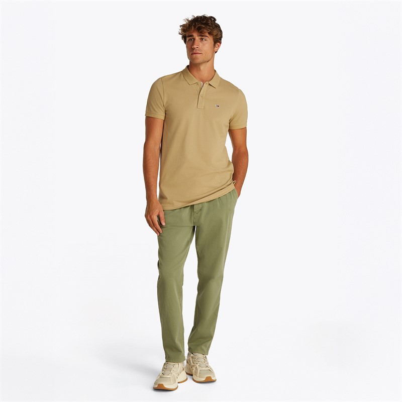 Tommy Jeans Heren Slim Polo met Knoopsluiting Relic Tan