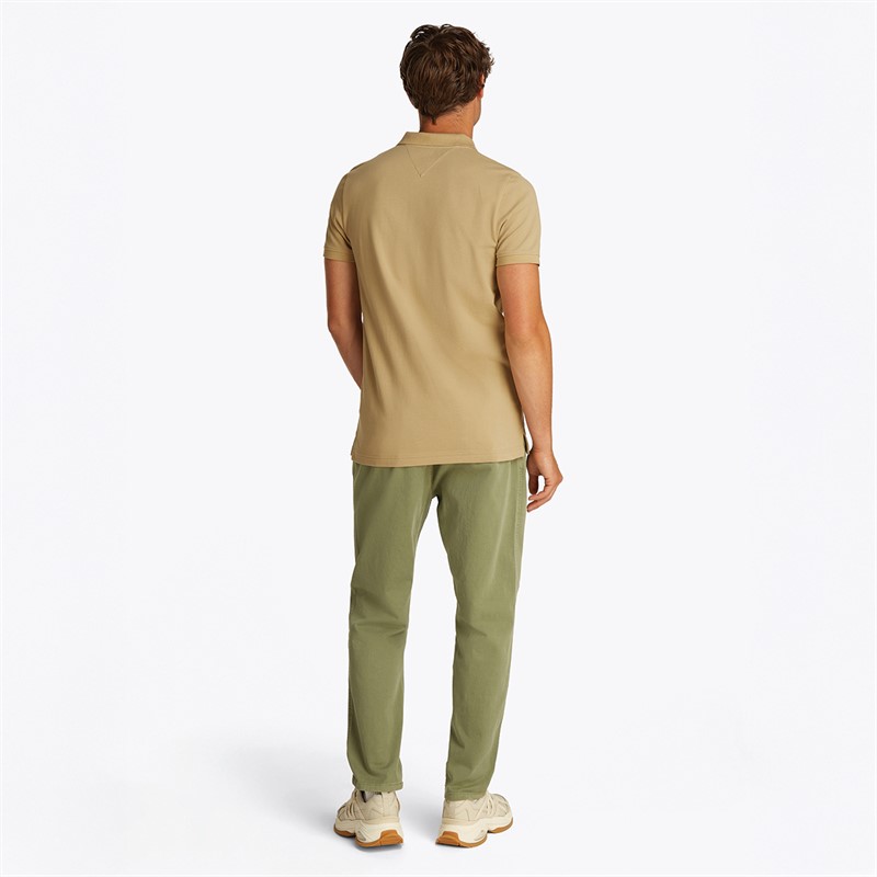 Tommy Jeans Heren Slim Polo met Knoopsluiting Relic Tan