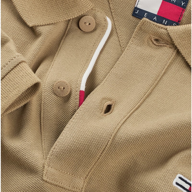 Tommy Jeans Heren Slim Polo met Knoopsluiting Relic Tan