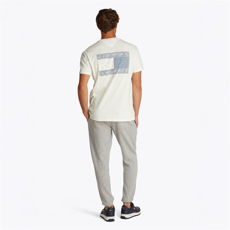 Tommy Jeans T-shirt Drapeau Paisley Homme Écru