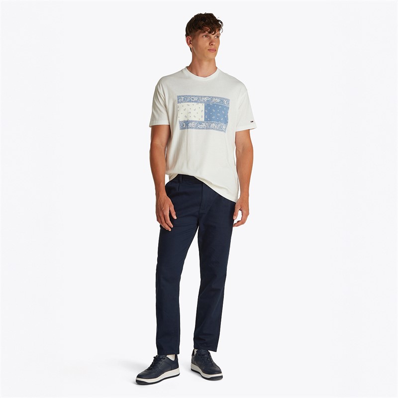 Tommy Jeans Heren Paisley Vlag T-Shirt Ecru