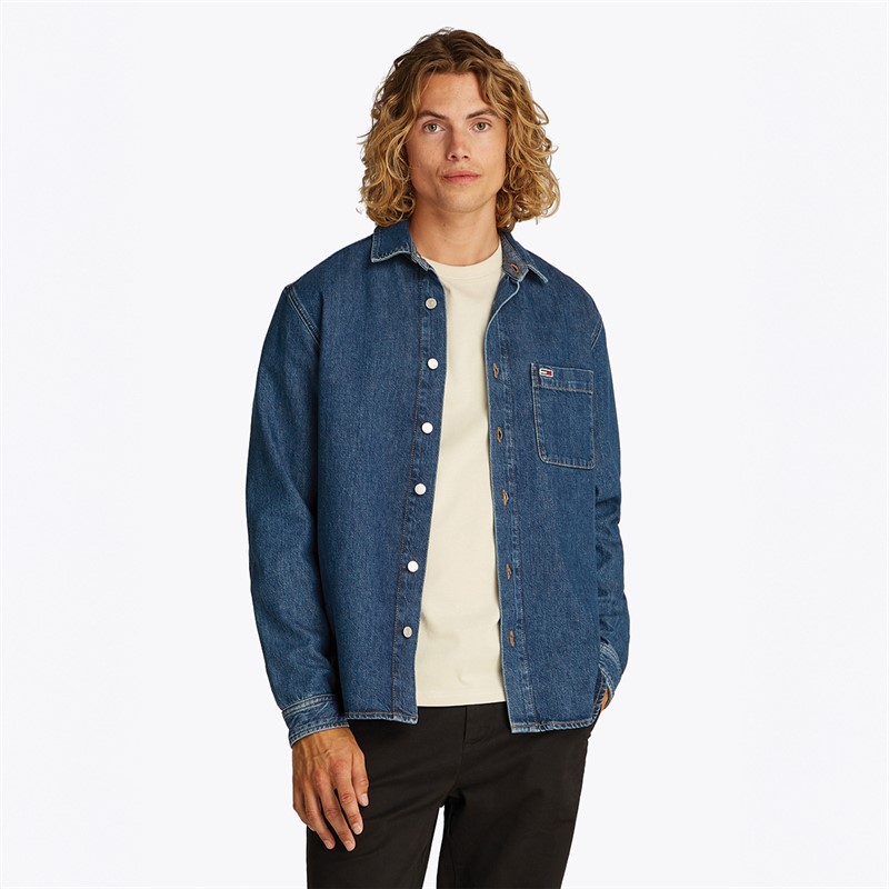 Tommy Jeans Chemise Homme Manches Longues Coupe Standard Denim Medium