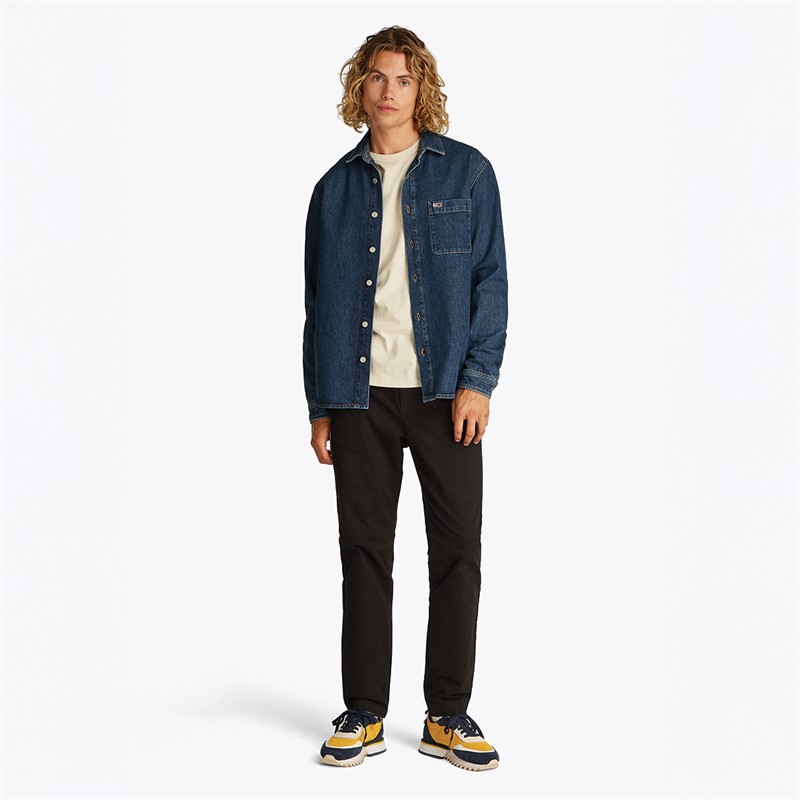 Tommy Jeans Chemise Homme Manches Longues Coupe Standard Denim Medium