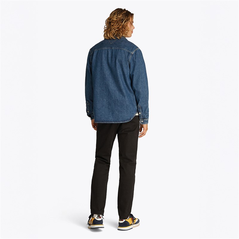 Tommy Jeans Chemise Homme Manches Longues Coupe Standard Denim Medium