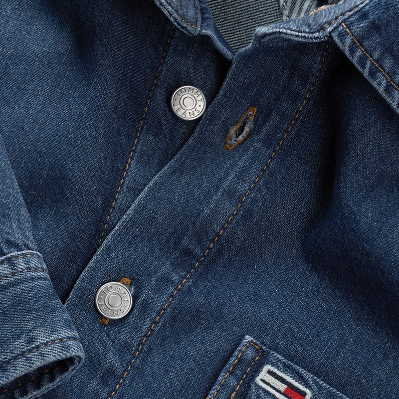 Tommy Jeans Chemise Homme Manches Longues Coupe Standard Denim Medium