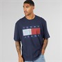 Tommy Jeans Mens Flag Logo T-Shirt Navy