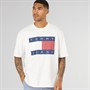 Tommy Jeans Mens Flag Logo T-Shirt Off White