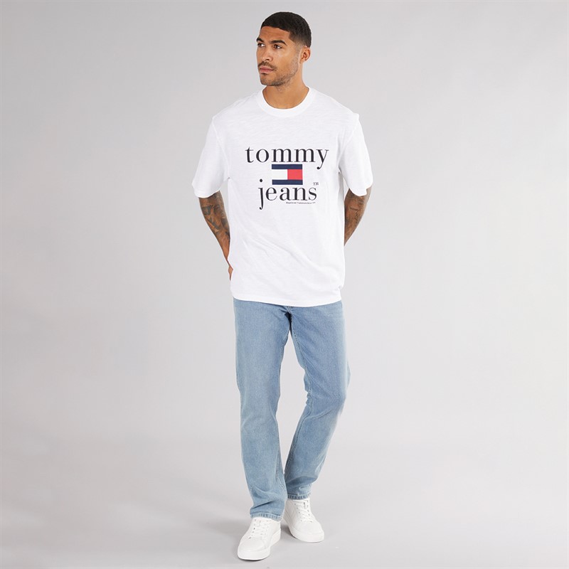 Tommy Jeans Mens 90s Logo T-Shirt White