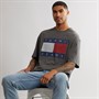 Tommy Jeans Mens Flag Logo T-Shirt Charcoal Grey