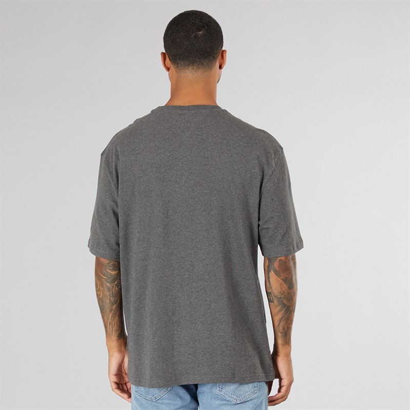 Tommy Jeans Mens Flag Logo T-Shirt Charcoal Grey