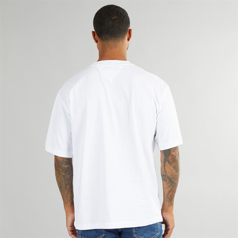 Tommy Jeans Mens Skate Flag T-Shirt White