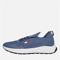 Tommy Jeans Mens Knitted Runner Trainers Blue Moment