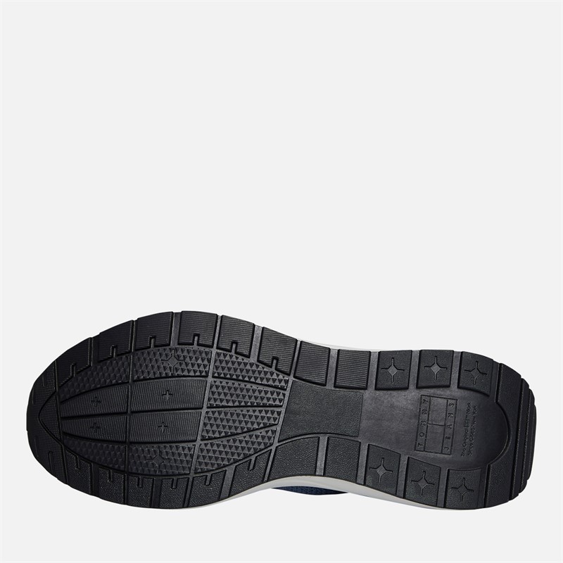 Tommy Jeans Mens Knitted Runner Trainers Blue Moment