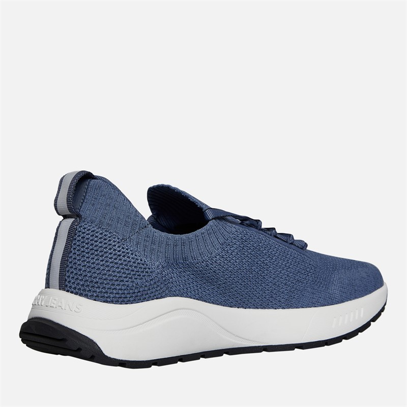 Tommy Jeans Mens Knitted Runner Trainers Blue Moment