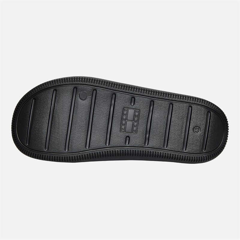 Tommy Jeans Mens Cut Out Embossed Sliders Black