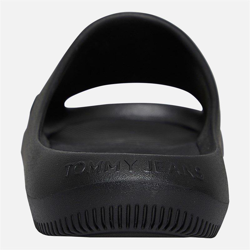 Tommy Jeans Mens Cut Out Embossed Sliders Black