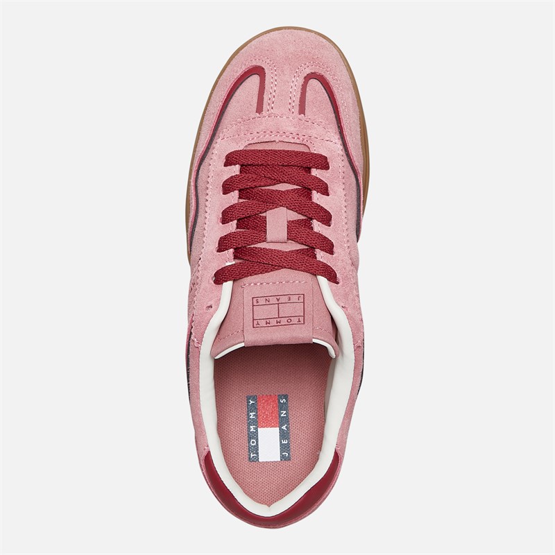 Tommy Jeans Womens Greenwich Suede Trainers Tahiti Berry