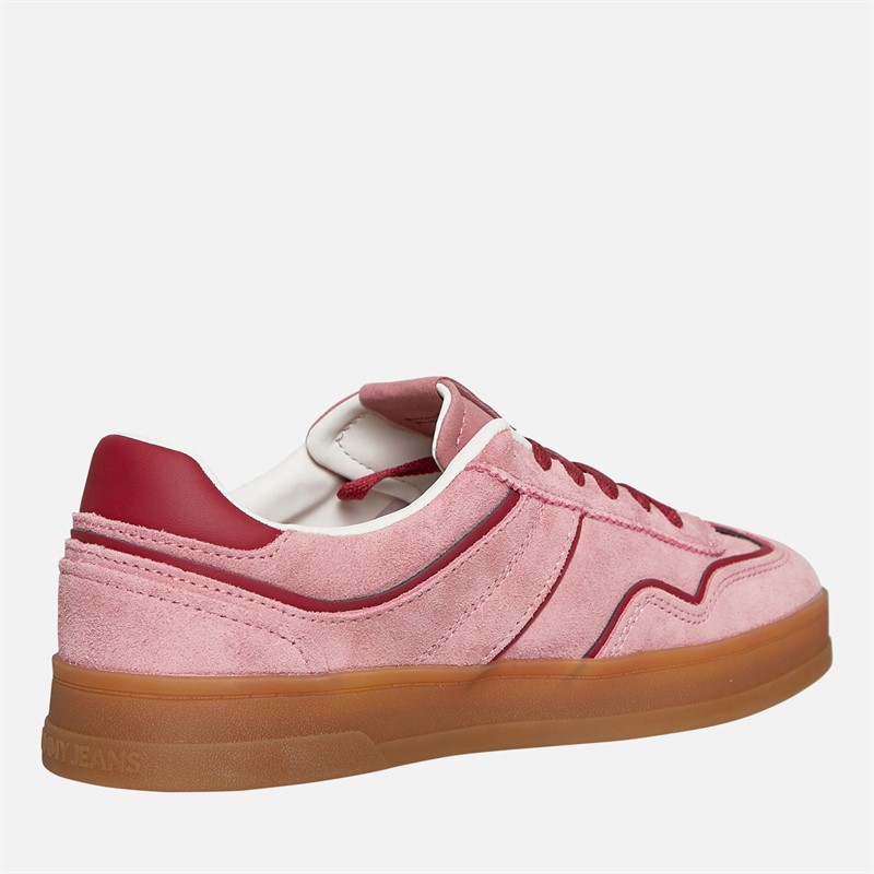 Tommy Jeans Womens Greenwich Suede Trainers Tahiti Berry