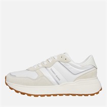 Tommy Jeans Womens Gum Sole Cleated Runner Trainers Ecru