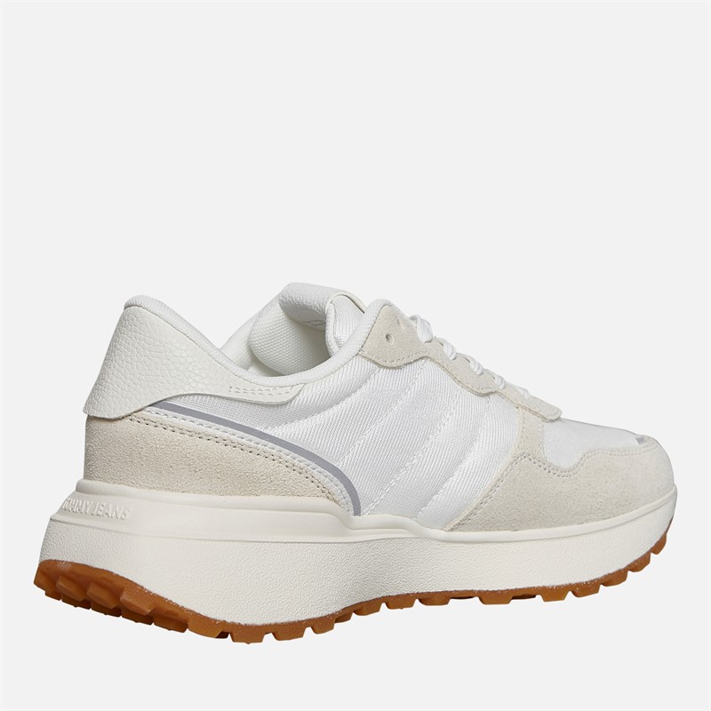 Tommy Jeans Womens Gum Sole Cleated Runner Trainers Ecru