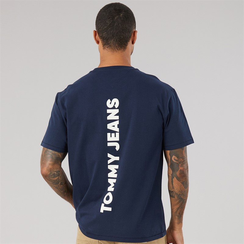Tommy Jeans Mens Crest 1985 Relaxed T-Shirt Dark Night Navy